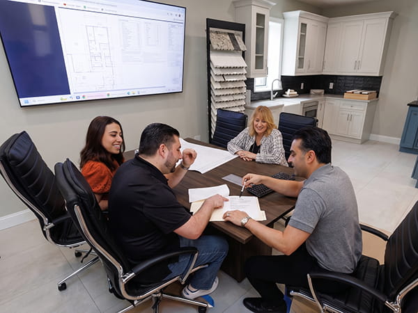 Home remodeling showroom with design build contractors helping homeowners in New Jersey